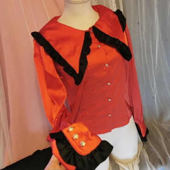 MA*RS Outfit Small Jirai Kei Set Black Red Goth Halloween Blouse Skirt Cosplay - Picture 6 of 7
